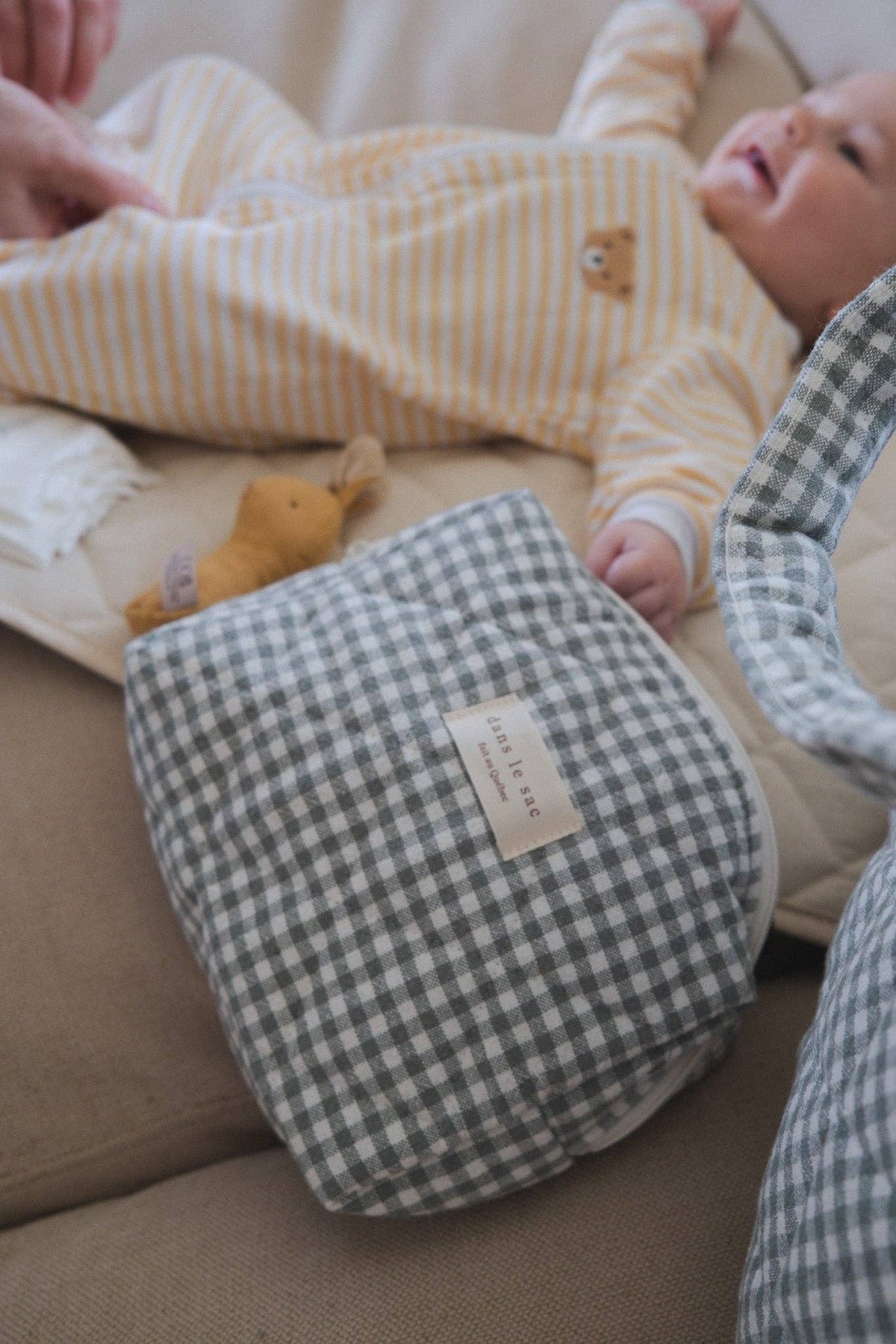 Pochette matelassée en coton biologique - Collection Vichy