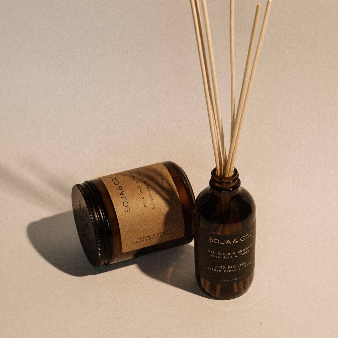 Diffuseur à roseaux | Miel doré + Tonka