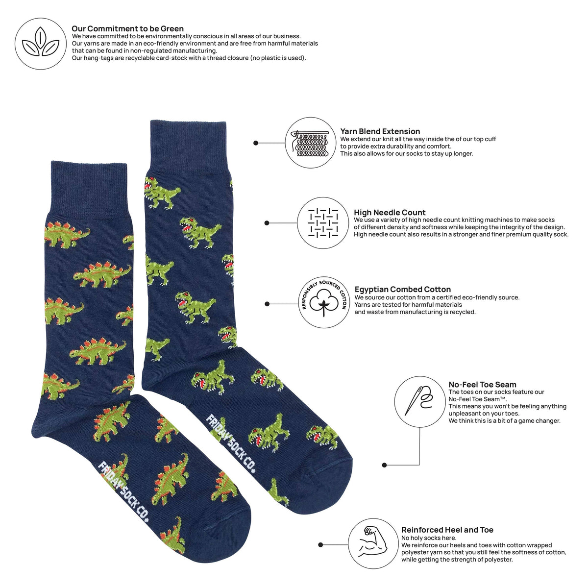 Chaussettes pour homme avec dinosaures