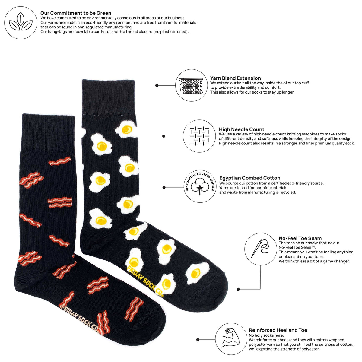 Chaussettes Bacon & Œufs pour Hommes