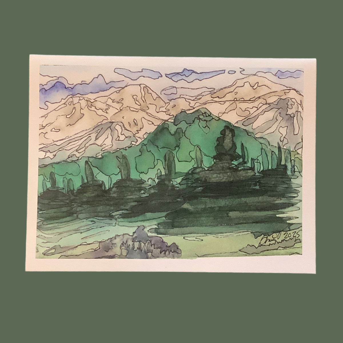 Cartes de souhaits aquarelle