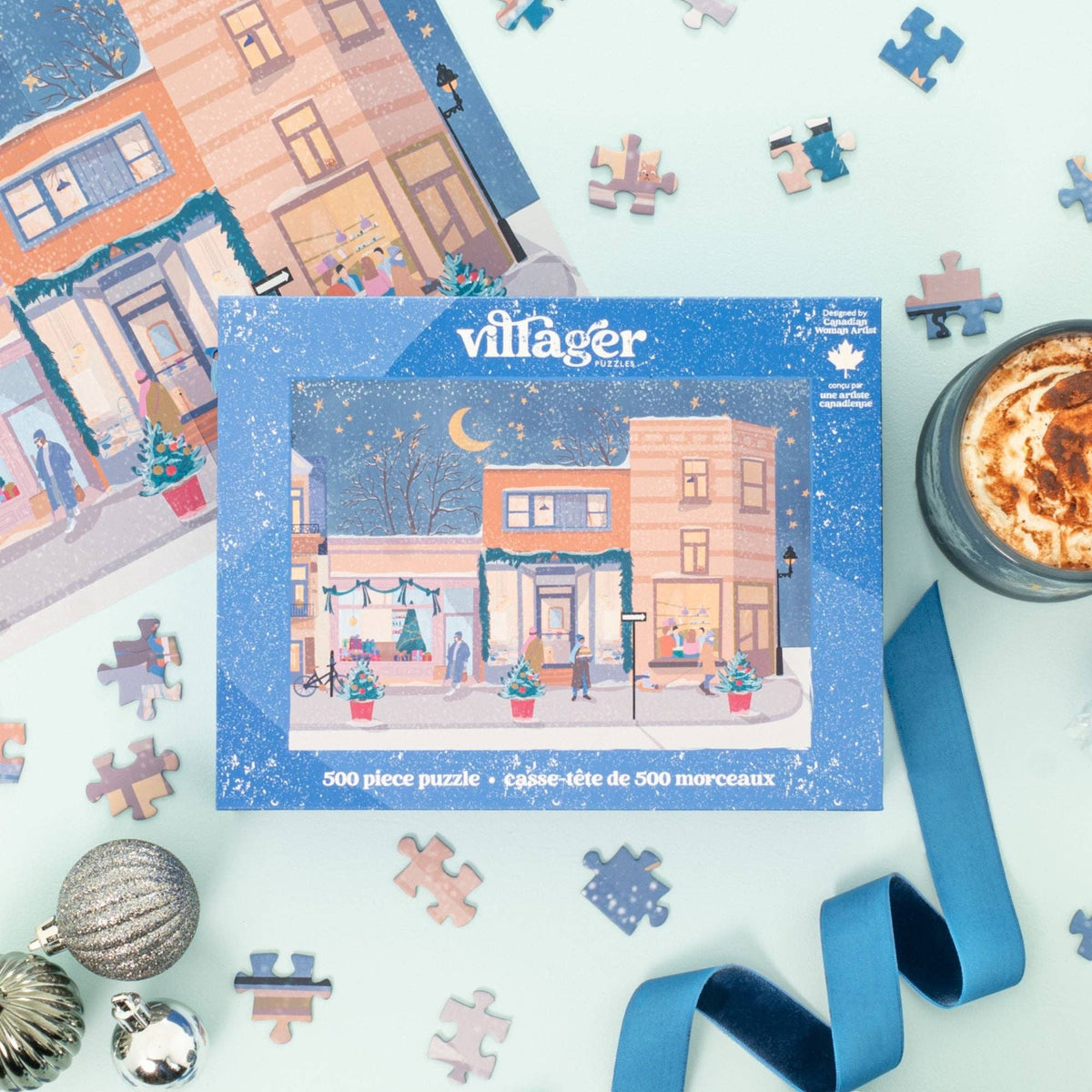 Rues de Noël | Puzzle de 500 pièces | Conçu au Canada