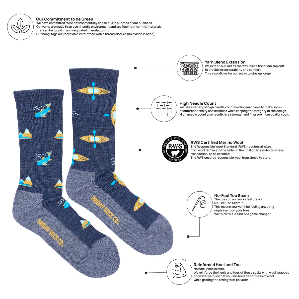 Chaussettes en laine mérinos pour activités de plein air pour hommes