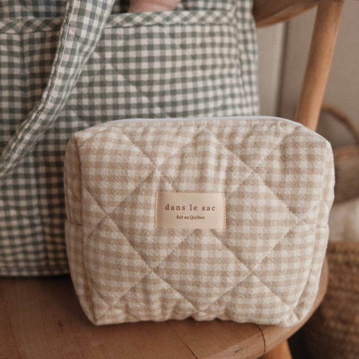 Pochette matelassée en coton biologique - Collection Vichy