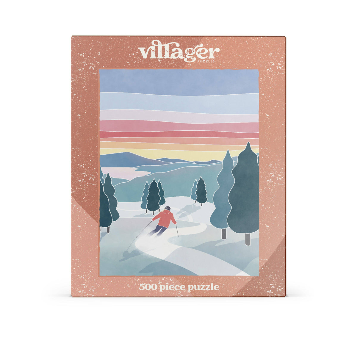 Sunset Ski | Puzzle de 500 pièces pour adultes | Conçu au Canada par Maude Gervais