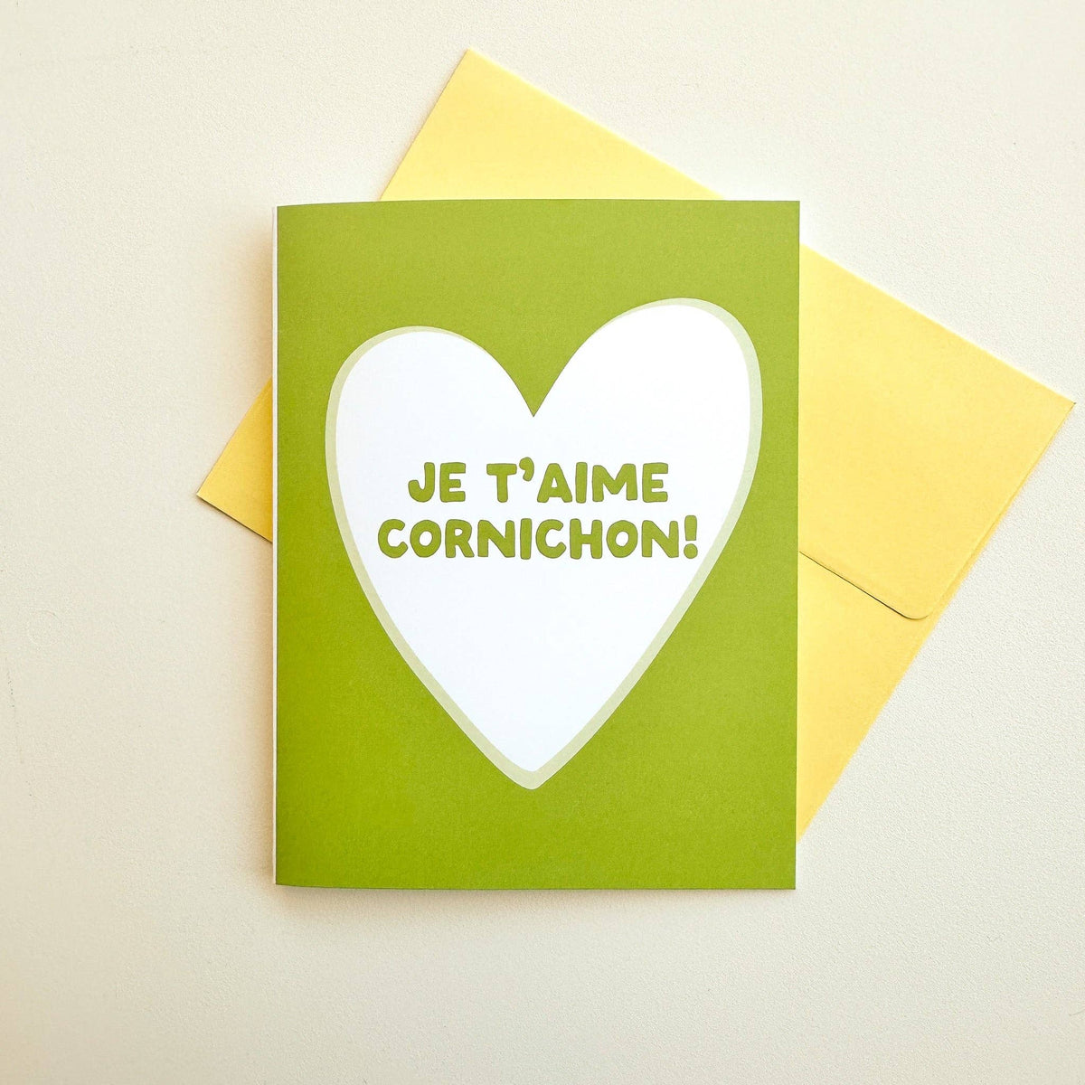 Carte de voeux -Je t'aime cornichon