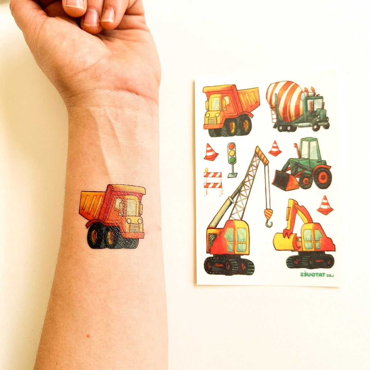 Les camions du chantier - Tatouages temporaires