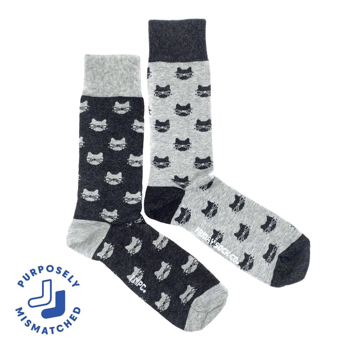 Chaussettes Chat Inversé Gris pour Hommes