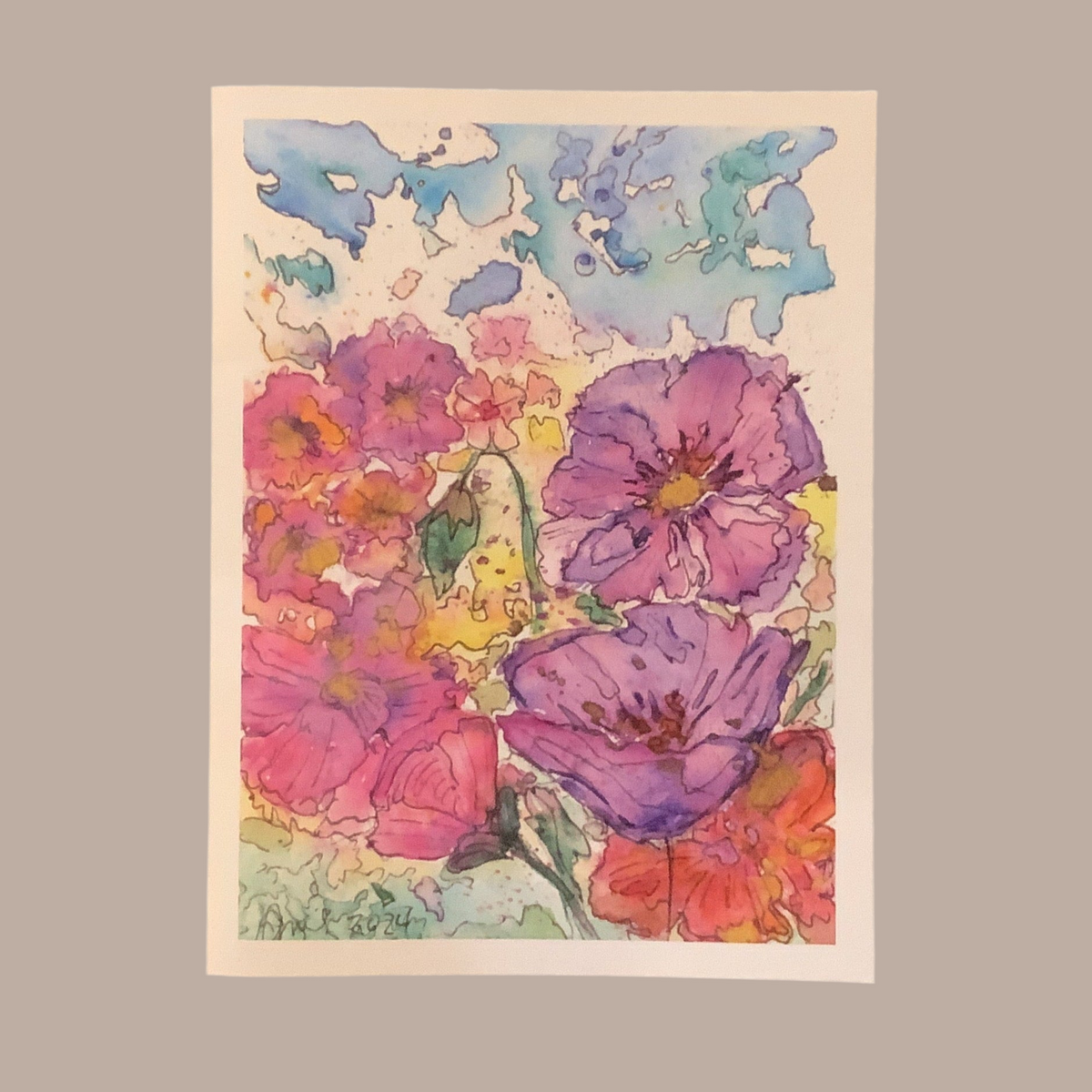 Cartes de souhaits aquarelle
