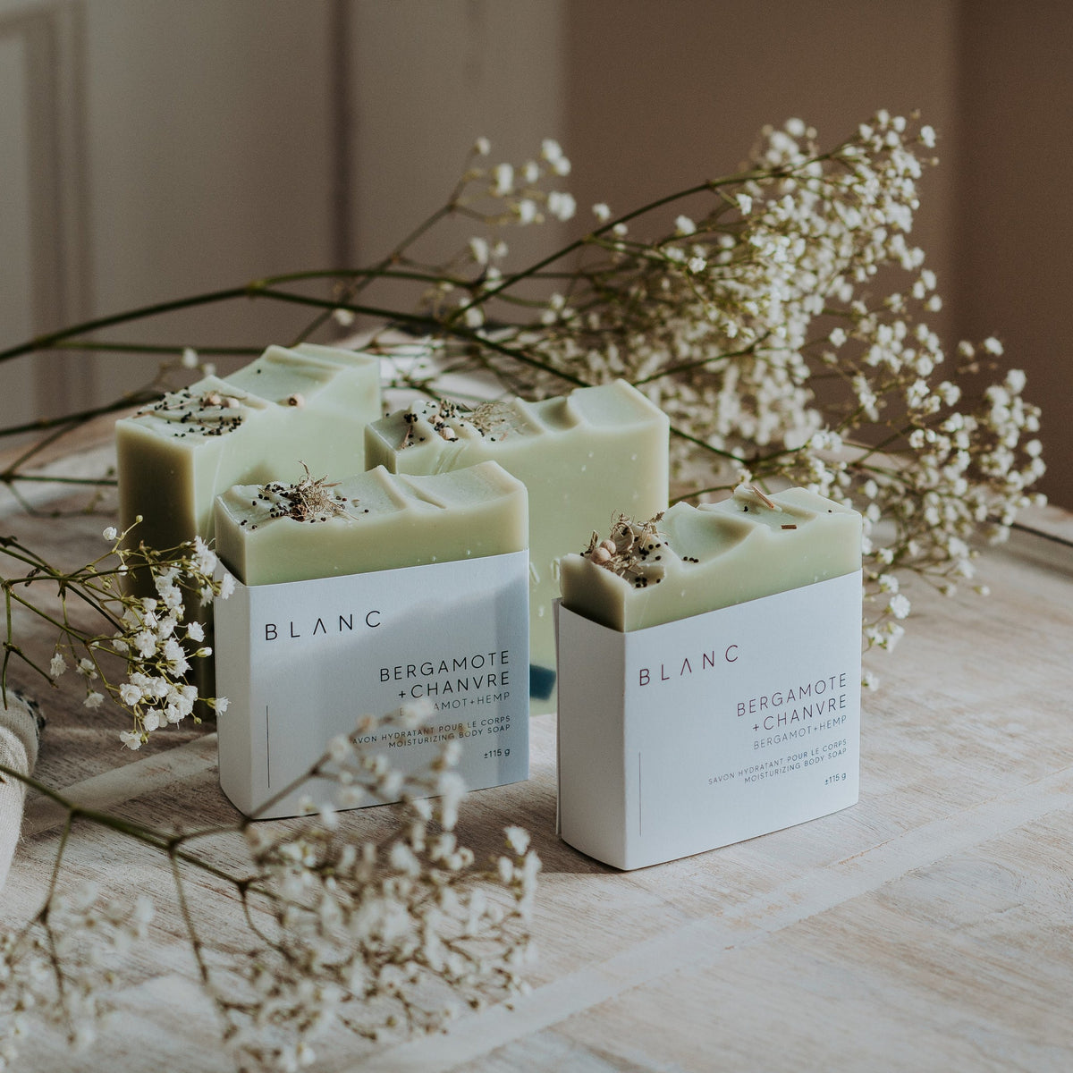 Savon hydratant pour le corps - Bergamote + Chanvre