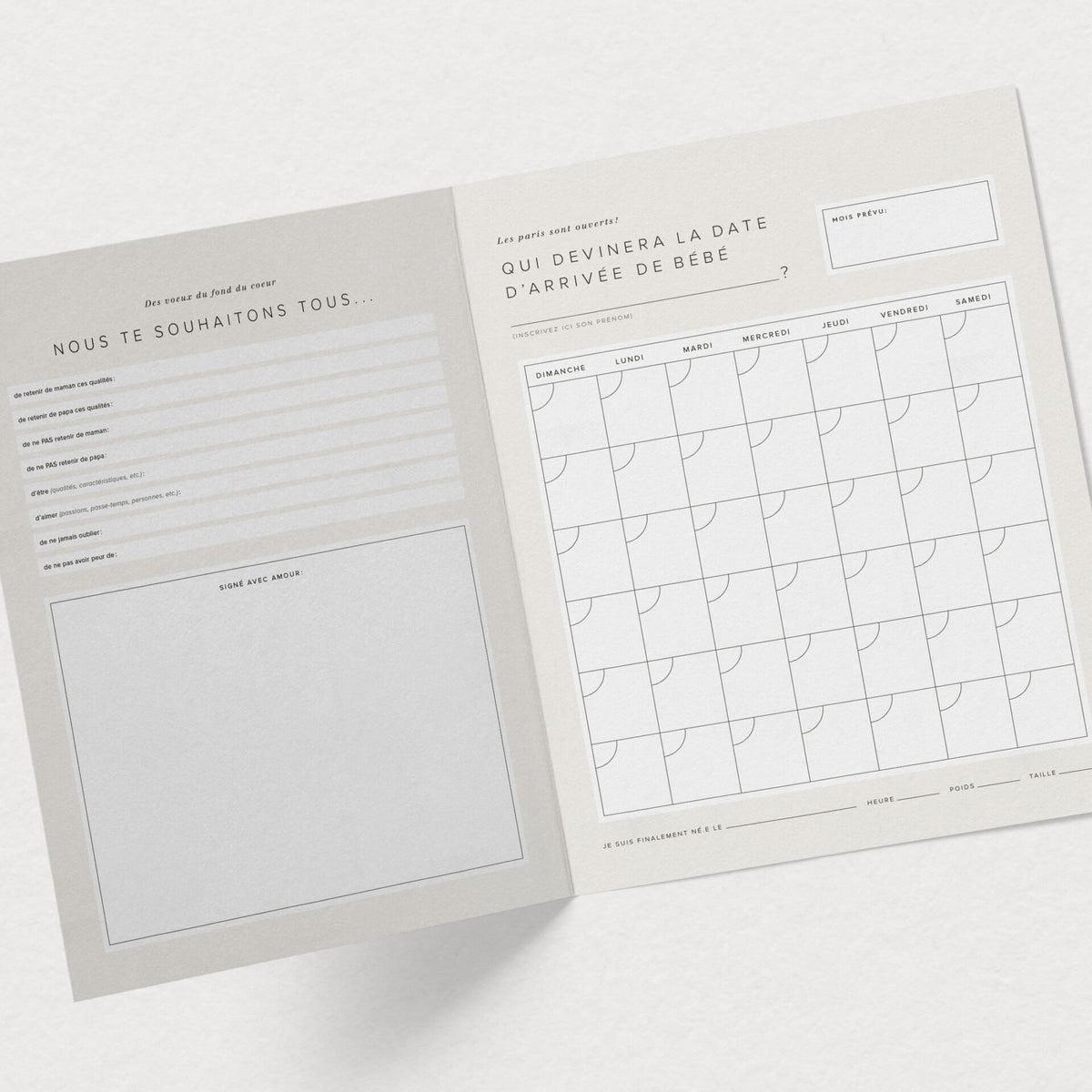 Carte géante 4-en-1 pour shower de bébé