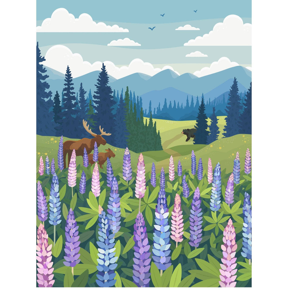 Prairie de lupins | Puzzle de 1000 pièces | Conçu au Canada