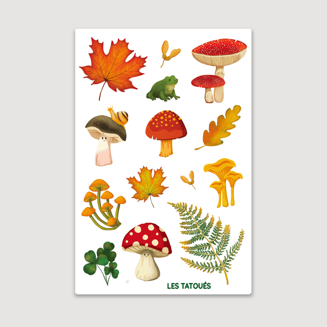 Tatouage temporaire Les Champignons