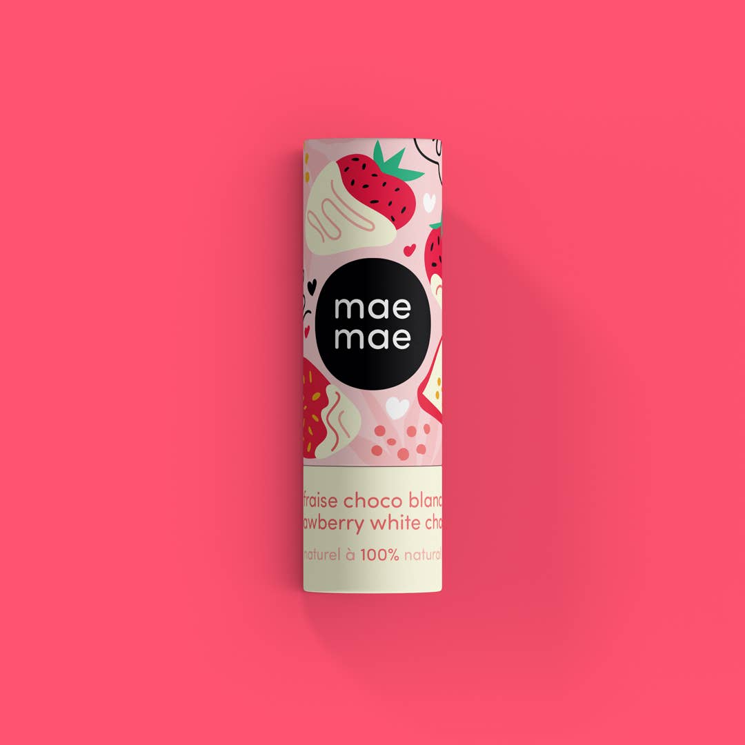 Baume à lèvres naturel à la fraise et au chocolat blanc