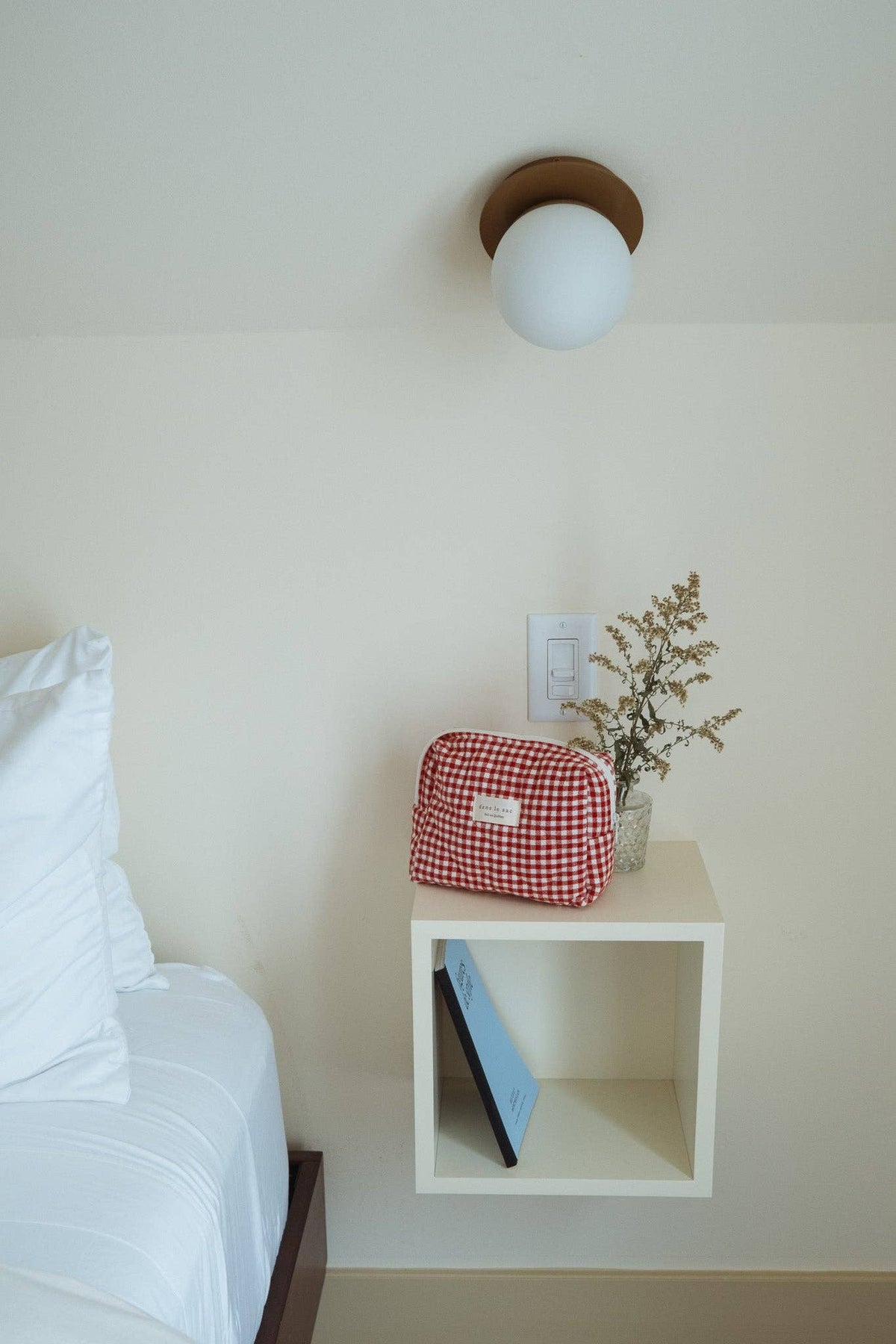 Pochette matelassée en coton biologique - Collection Vichy